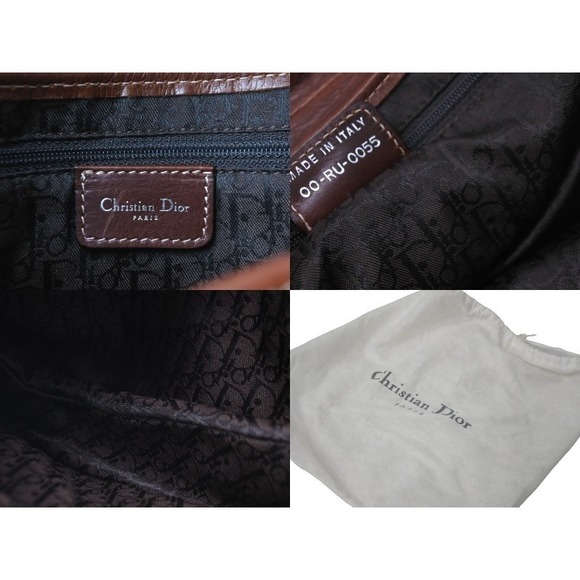 Christian Dior Saddle Shoulder Bag Embroidery Leather Brown - Picture 8 of 8